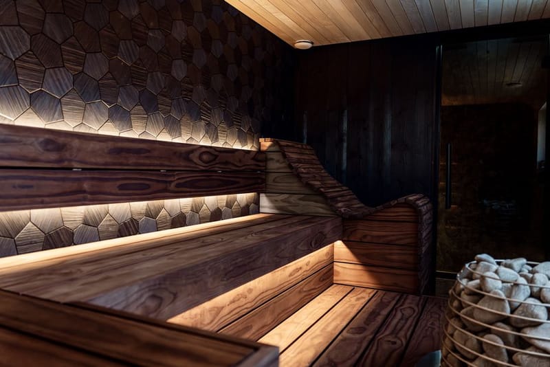 Infrared sauna interior - illustrative of the Sun Stream full-spectrum category